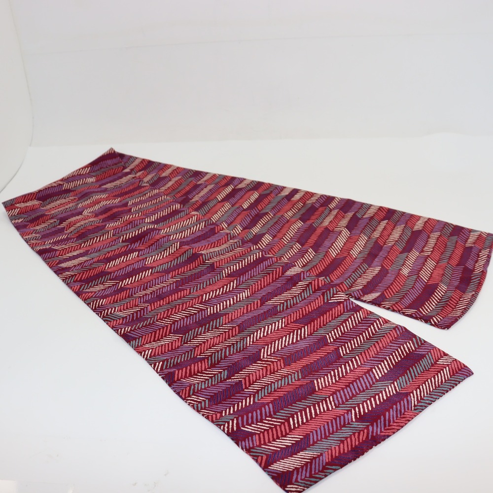 Unbranded Geometric Scarf OS Burgundy Womens Herringbone‎ Print Accessory